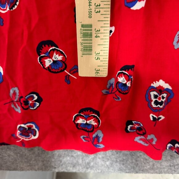 Express Maxi Skirt Womens M Red Maxi High Low Floral Pull On Faux Wrap Boho NEW - Picture 7 of 8